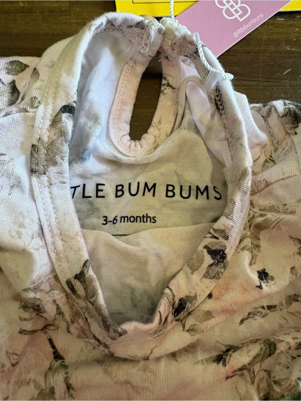 Little Bum Bums Baby Bodysuit Long Sleeve Roses Skirt Dress Bamboo 3-6 Months